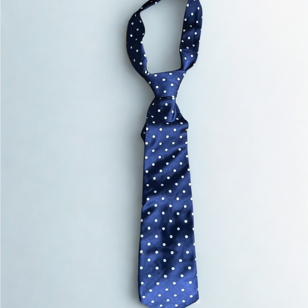 Brooks Brothers Dark Blue Tie with White Dots